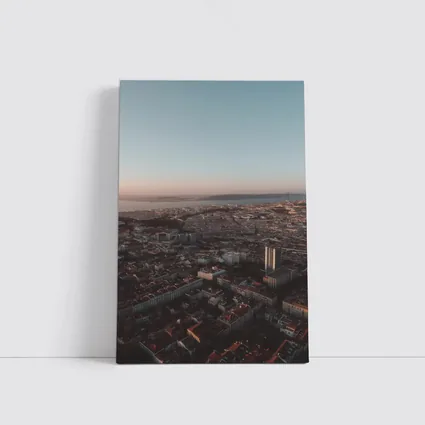 Lisbon City Aerial View at Sunset