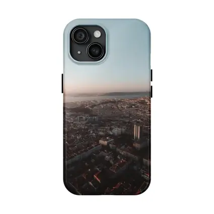 Lisbon City Aerial View at Sunset