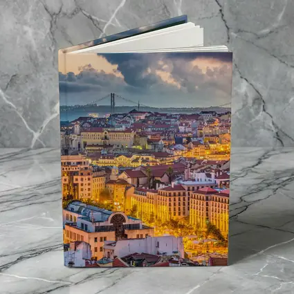 Lisbon Portugal City Skyline At Dusk