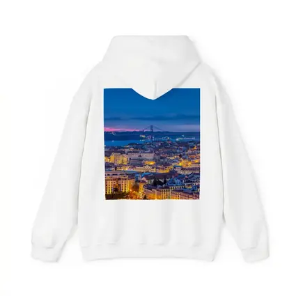 Lisbon City Skyline at Blue Hour Dusk