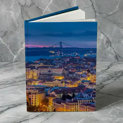 Lisbon City Skyline at Blue Hour Dusk