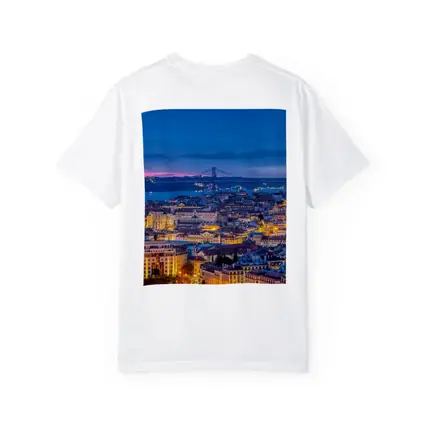 Lisbon City Skyline at Blue Hour Dusk