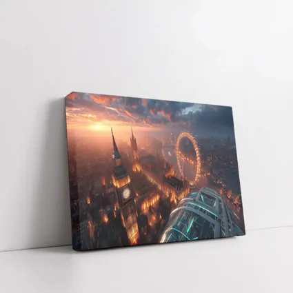 London Big Ben Aerial Sunset Cityscape View