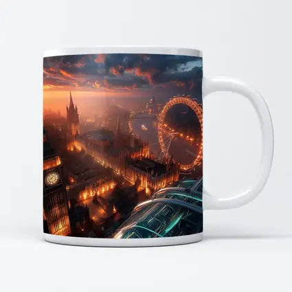 London Big Ben Aerial Sunset Cityscape View