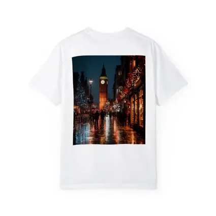 Big Ben London Christmas Night Rainy Street