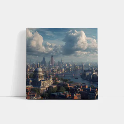 London Skyline St Pauls Cathedral River Thames