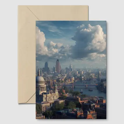 London Skyline St Pauls Cathedral River Thames