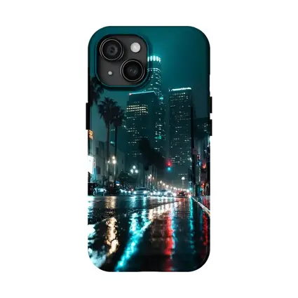 Los Angeles Downtown Rainy Night Street