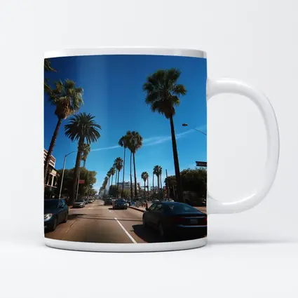Los Angeles Palm Tree Boulevard Blue Sky