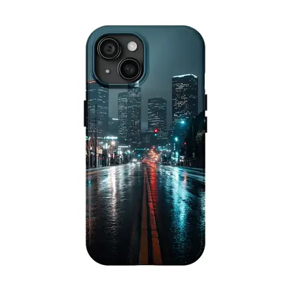 Rainy Night Los Angeles Downtown City Street
