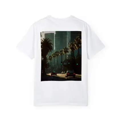 Los Angeles Downtown Palm Trees Street Scene