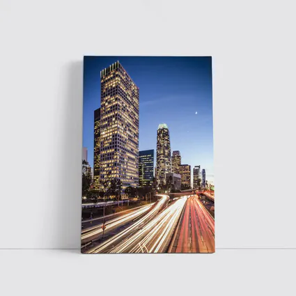 Los Angeles Downtown Skyline Highway Light Trails