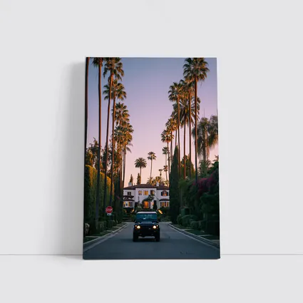 Hummer SUV Beverly Hills Palm Tree Street