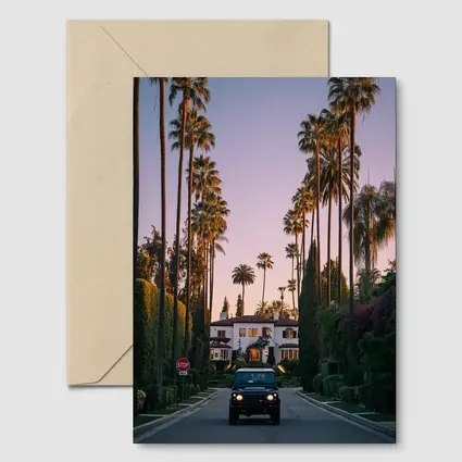 Hummer SUV Beverly Hills Palm Tree Street