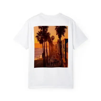 Venice Beach Boardwalk Golden Sunset Palm Trees