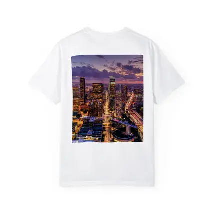 Los Angeles Downtown Skyline Purple Sunset Aerial