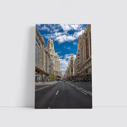 Gran Via Madrid Street Blue Sky