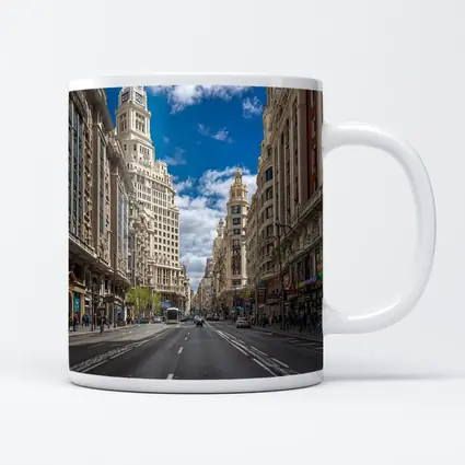 Gran Via Madrid Street Blue Sky