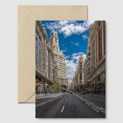 Gran Via Madrid Street Blue Sky