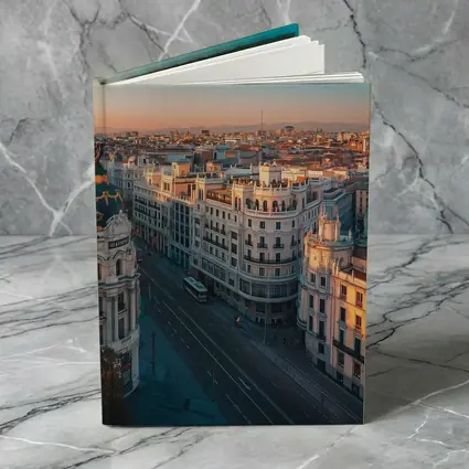Madrid Gran Via Skyline at Golden Sunset