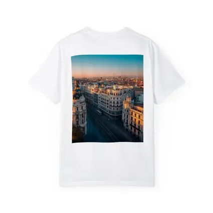 Madrid Gran Via Skyline at Golden Sunset