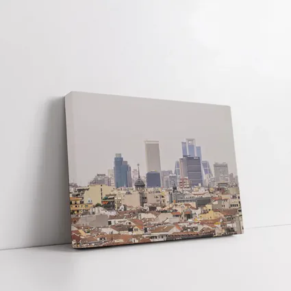 Madrid Skyline City View Hazy Day