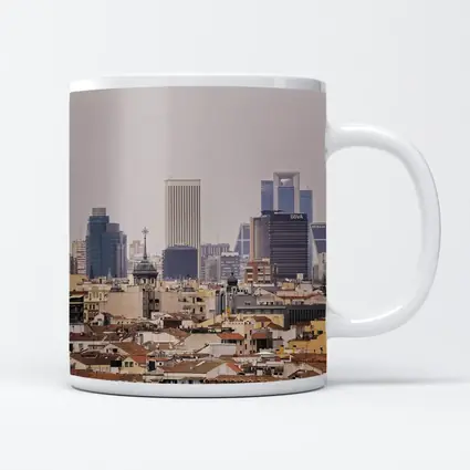 Madrid Skyline City View Hazy Day