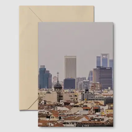 Madrid Skyline City View Hazy Day