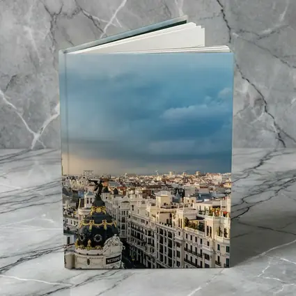 Madrid Spain Skyline Cloudy Sky Cityscape