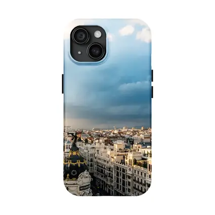 Madrid Spain Skyline Cloudy Sky Cityscape