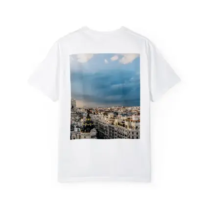 Madrid Spain Skyline Cloudy Sky Cityscape