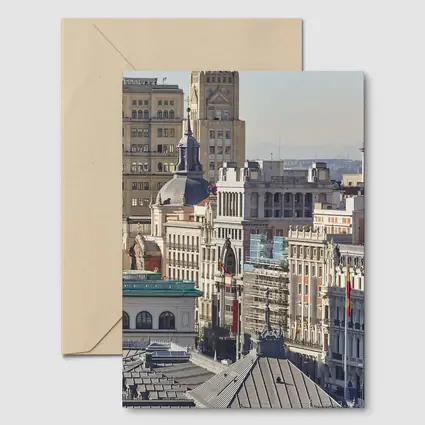 Madrid City Skyline Rooftop Architecture Spain
