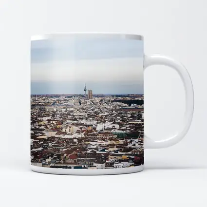Madrid City Skyline Aerial Rooftop View