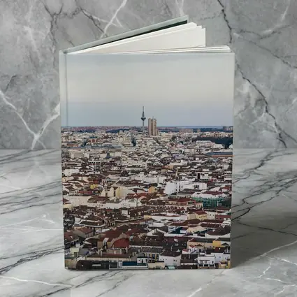 Madrid City Skyline Aerial Rooftop View