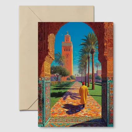 Koutoubia Mosque Marrakech Moroccan Arch Art