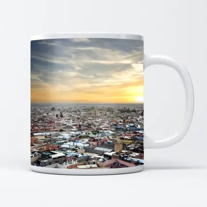 Marrakech Morocco City Aerial Sunset View