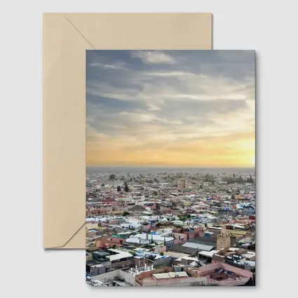Marrakech Morocco City Aerial Sunset View