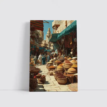 Moroccan Spice Market Bazaar Street Scene