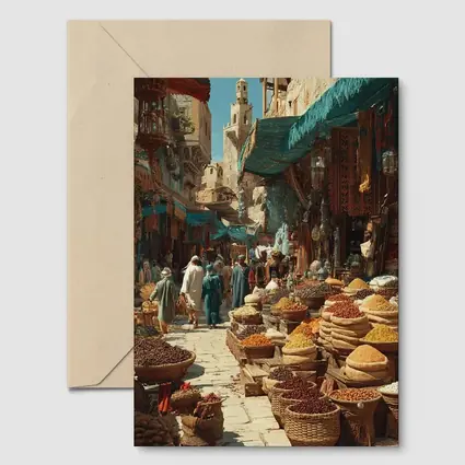 Moroccan Spice Market Bazaar Street Scene