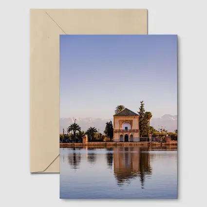 Menara Pavilion Reflection Marrakech Atlas Mountains
