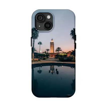 Koutoubia Mosque Minaret Marrakech Dusk Reflection