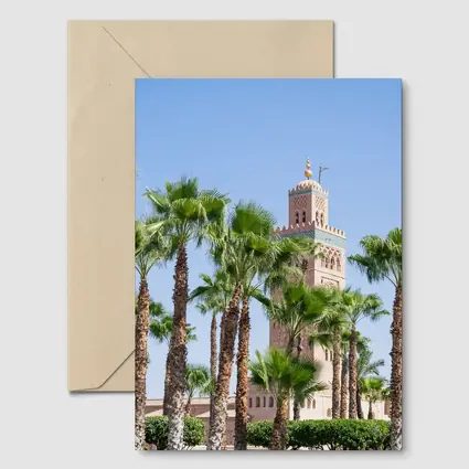 Koutoubia Mosque Minaret Palm Trees Marrakech
