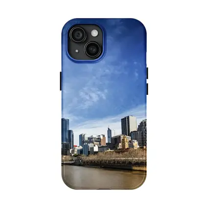 Melbourne Skyline Yarra River Blue Sky
