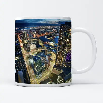 Melbourne Australia City Skyline At Night