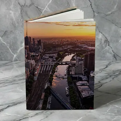Melbourne Skyline Aerial View Golden Sunset