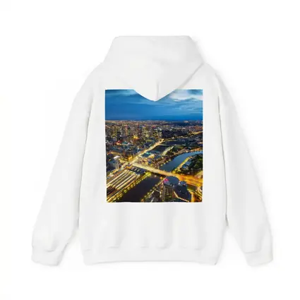 Melbourne City Skyline Aerial Night View