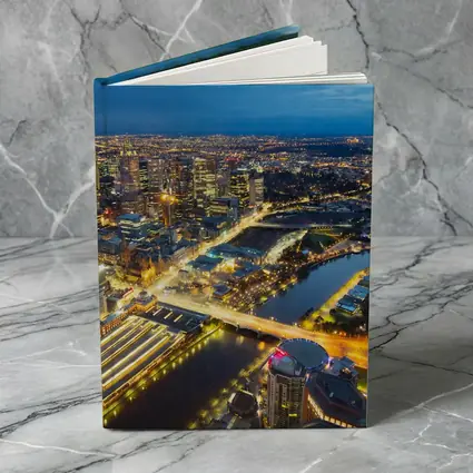 Melbourne City Skyline Aerial Night View