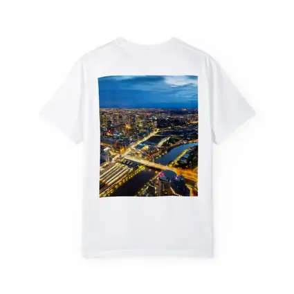 Melbourne City Skyline Aerial Night View