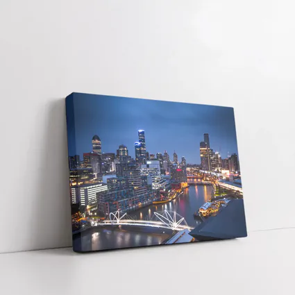 Melbourne Australia City Skyline At Night