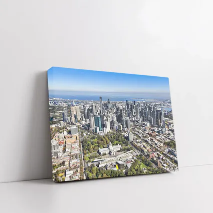 Melbourne Australia Aerial City Skyline View
